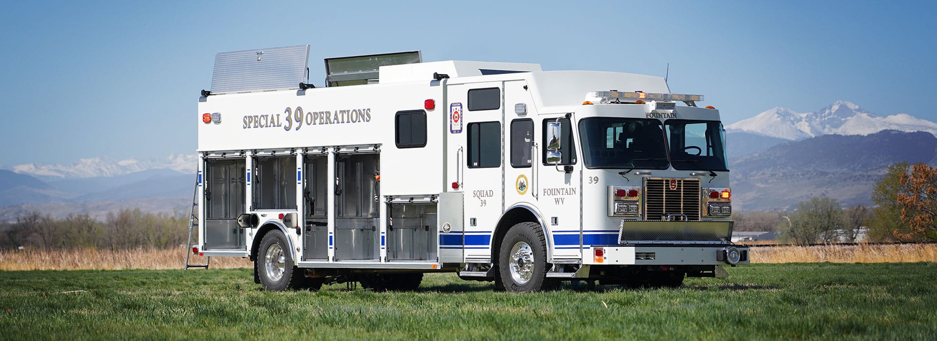front curbside view of Fountain WV walk-in fire truck