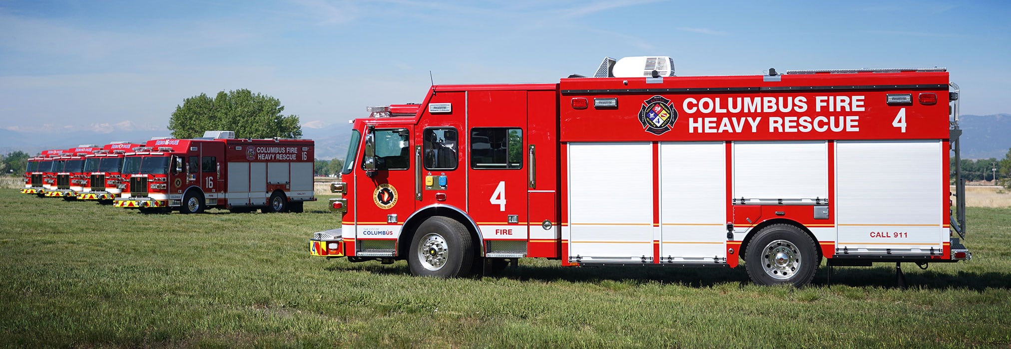 Columbus fleet of heavy rescue trucks