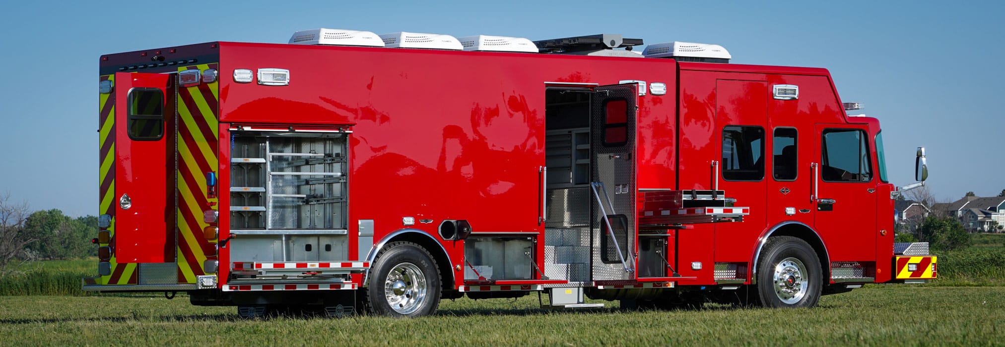 rear curbside view of Houston Fire Department hazmat vehicle