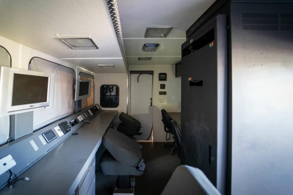 interior slide out room of hazmat command center
