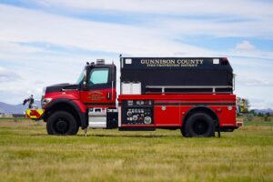 street side of Gunnison County Fire Protection District water supply truck